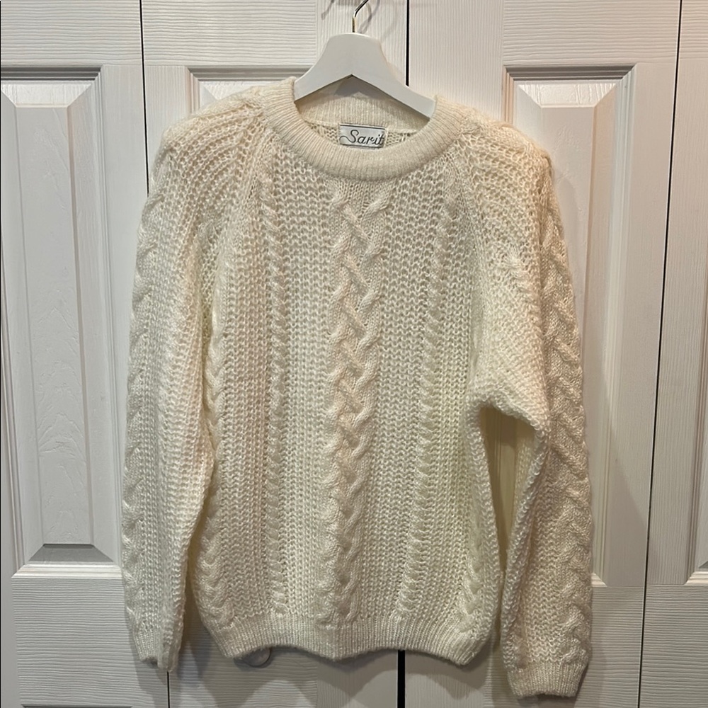 Vintage Sarit Cream Cable Knit Sweater